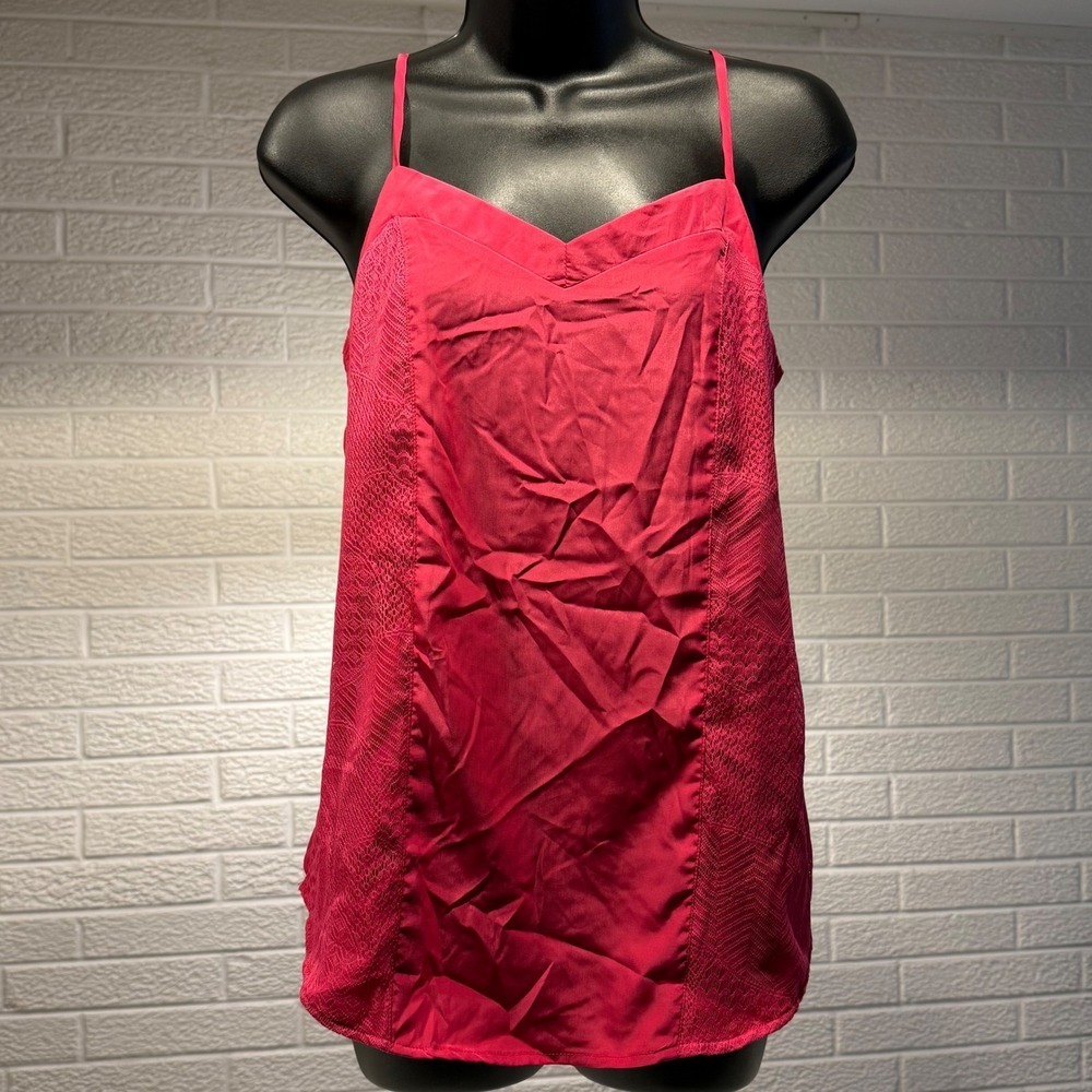 Nicole‎ by Nicole Miller Pink Snake Print Trim Cami Tank Top